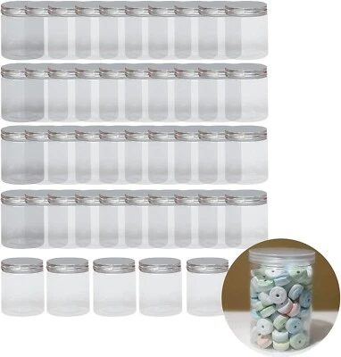 480ml/16.23oz 85mm Caliber Clear Plastic Jars w/ Aluminum Lid Clear Jars Storage - Image 1 of 4