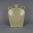10.2" Chinese Song Porcelain The Kiln Secret Color Glaze Carving Crane Vase