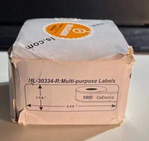 White Dymo Compatible 30334 Multi Purpose Adhesive Labels (2.25"x1.25", 1 RL) - Picture 1 of 2