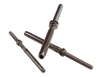 BOAT FITTINGS Stainless Steel Swage Stud End Fitting for Wire Rope, Right/Left Metric Thread