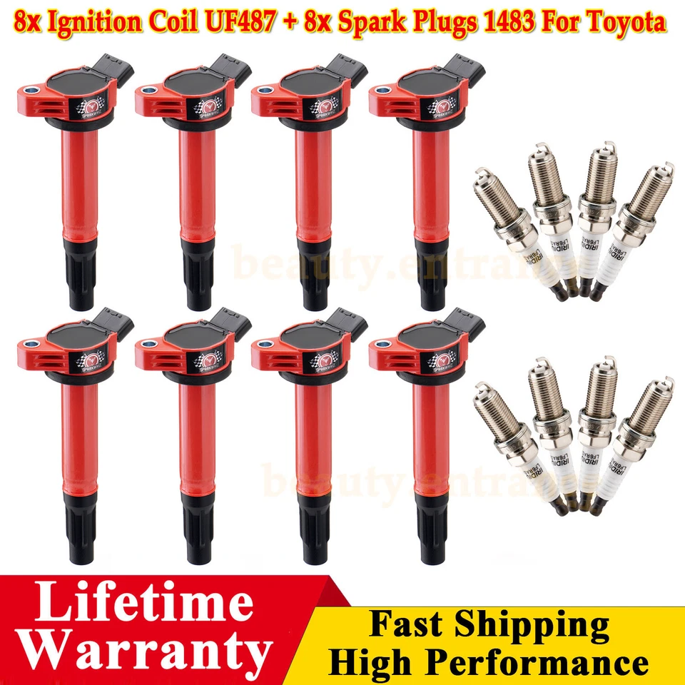 8PCS Ignition Coil + 8PCS Spark Plug For 2007-2019 Toyota Tundra Lexus LS460 V8 - Изображение 1 из 4