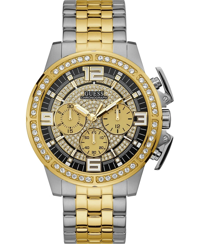 GUESS Men's Chronograph Two_Tone Stainless Steel Bracelet Watch 46mm - Image 1 of 1