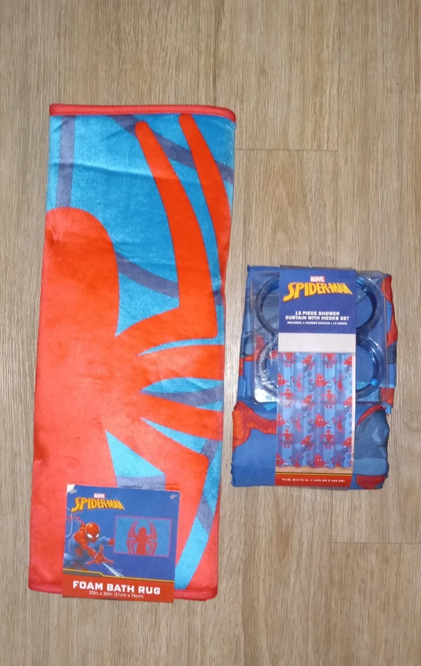 Juego de cortina de ducha y alfombrilla de baño Spider-Man Foto 1 de 1