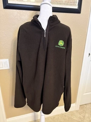 Charles River Men's 1/4 Zip Ribbed Fleece Pull Over, John Deere, Brown, Large - Image 1 of 4
