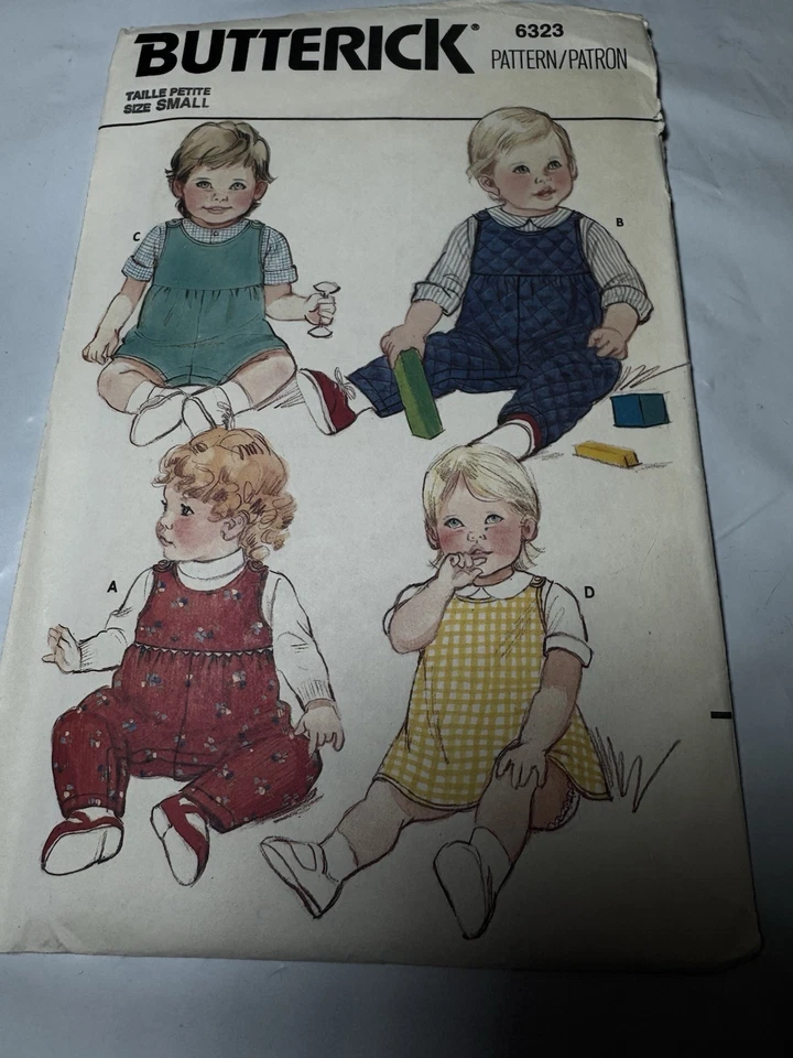 Butterick 6323 Size Small Infants' Dress Jumpsuit  UNCUT;FF - Image 1 of 4