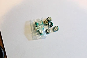 PUGSTER SPACE CHARMS GRÜN SILBER KLEINES KRISTALL GROSSES LOCH FÜR ARMBAND 10 STCK. - Bild 1 von 3