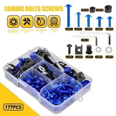 Kit de parafusos azul ajuste para motocicleta Yamaha parafusos porca M6 M5 conjunto completo de carenagem - Imagem 1 de 4
