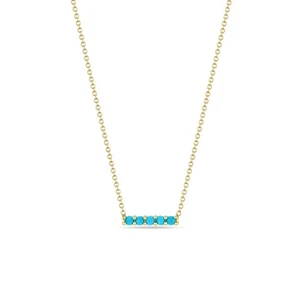 2CT Round Cut Lab Created Turquoise Women's Pendant 14k Yellow Gold Finish 18" - Picture 1 of 3