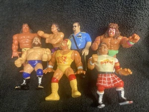 WWF WRESTLING ACTION FIGURES (7) TITAN HULK HOGAN ULTIMATE WARRIOR BIG BOSS MAN - Picture 1 of 24