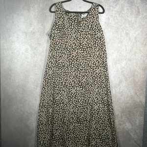 Danny & Nicole Maxi Dress Womens 16 Black Pink Floral Sleeveless Dark Romantic - Picture 1 of 12