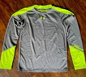 Under Armour Cold Gear Shirt Boys YLG Gray Long Sleeve Fitted - Picture 1 of 4