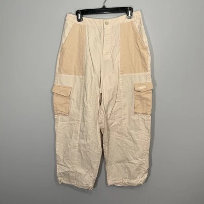 Calça Adidas Feminina 10 Marfim Bege Cintura Alta Ripstop Originals Adventure Cargo - Imagem 1 de 4