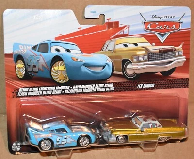 Disney Pixar Cars BLING BLING LIGHTNING McQUEEN & TEX DINOCO NEW - Image 1 of 4