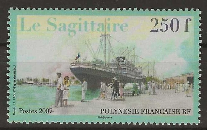 French Polynesia 2007 - Famous Ships of Polynesia, Le Sagittaire - MNH - Image 1 of 1