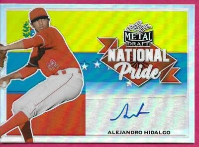 2021 Leaf Metal Draft Baseball ALEJANDRO HIDALGO Silver Autograph National Pride - Image 1 of 2