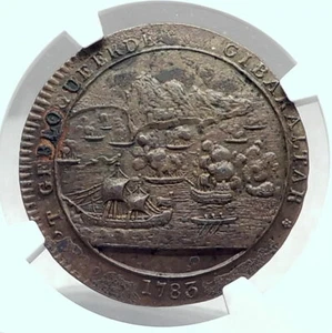 1783 GREAT BRITAIN George III BLOCKADE of GIBRALTAR Ships Medal NGC i81195 - Picture 1 of 5