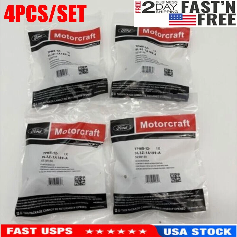 Sensor de presión de neumáticos para Lincoln Ford 4 piezas OEM Motorcraft TPMS-12 9L3Z-1A189-A Foto 1 de 4