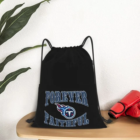 Forever Faithful Tennessee Titans Drawstring Backpack Waterproof & Light Cover