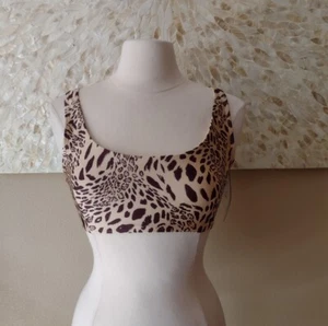 TopShop women's Bikini Swim Top Animal Print Size Large New - Picture 1 of 12
