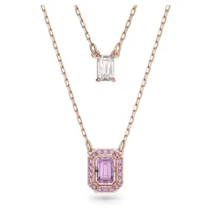 NWB Swarovski Millenia Layered Necklace, Purple, Rose Gold-Tone Plated-5640558 - Picture 1 of 7