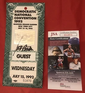 PRESIDENT JOE BIDEN SIGNED 1992 DEMOCRAT CONVENTION PASS TICKET W/ JSA COA RARE - Picture 1 of 5
