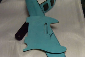 Telecaster pickguard and matching strap turq distressed new  - Picture 1 of 12