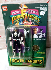 1994 Bandai Power Rangers zach Black Ranger Auto Morph open card - Picture 1 of 4