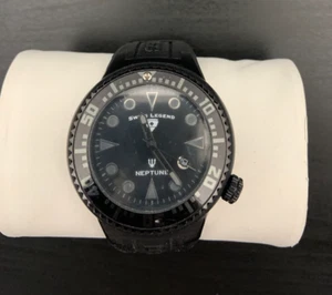 Swiss Legend Neptune 211017812 Quartz Watch 44mm Black, Needs New Battery - Picture 1 of 6