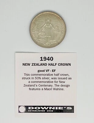 1940 Centennial George VI Silver Half Crown Coin KM# 14 - Rated Good VF -EF - Image 1 of 4
