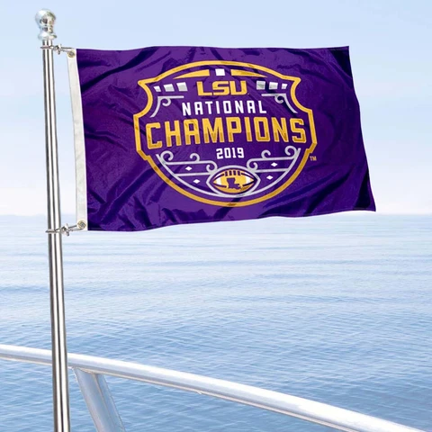 LSU Tigers 2019 College Football Playoff Champs Boat Yacht Nautical Golf Flag Cover
