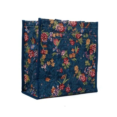 Signare Tapestry Flower Meadow Blue Shopper Bag Shoulder Reusable Shopping Bag - Image 1 of 4