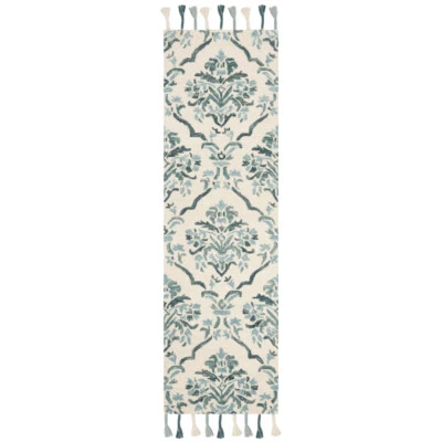 SAFAVIEH Suzani SZN205A Hand-hooked Ivory /Turquoise Rug - Image 1 of 4