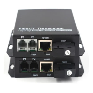 Pots Telephone Ethernet over Fiber Optic Extender Converter RJ11 RJ45 to Fiber - Picture 1 of 30