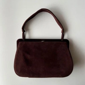 PRADA Party Hand Bag Brown Suede Women's FW1996-97 Vintage Rare Free Shipping - Picture 1 of 5