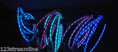 EL FLOW LED LIGHT flowing Cable smart charger FOR SAMSUNG GALAXY S6 S7 micro usb - Image 1 of 4