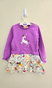 NWOT Mini Boden Sequin Unicorn London Print Sweatshirt Dress Sz 3-4 - Picture 1 of 6