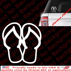 Flip Flops Sticker Vinyl Decal Beach Sandals Tropical Shoes for Car Window FY106 - Picture 1 of 9