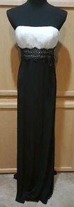 Max & Cleo Black/Ivory Strapless w/Lace Stretch Jersey Formal Gown Dress, 10R - Picture 1 of 7
