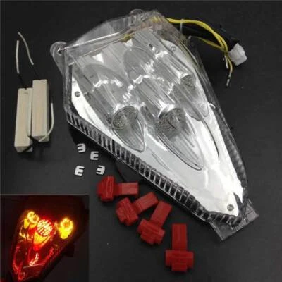 Para 2006-2013 2009 Yamaha YZF-R6 Nova Luz de Freio Traseira Transparente LED Luz de Seta - Imagem 1 de 4