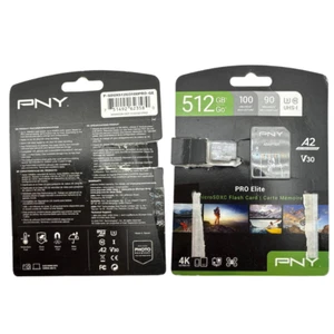 Carte mémoire microSDXC UHS-I U3 V30 A2 PNY PRO Elite 512 Go avec adaptateur SD rapide - Photo 1 sur 12