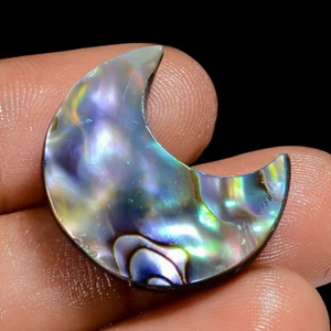 Abalone Shell Crescent Moon Shape Cabochon Gemstone 24 Ct. 23X19X6 mm S-3968 - Picture 1 of 4