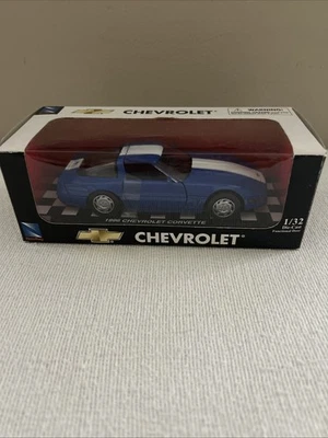 1996 Chevy Corvette 1/32 DieCast NewRay Blue w/White Stripe NIB City Cruiser - Image 1 of 4