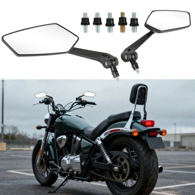 Par de espejos retrovisores 8 mm 10 mm para moto Suzuki Savage 650 LS650 86-08 Foto 1 de 4