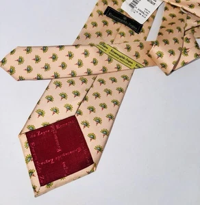 NEW NWT ERMENEGILDO ZEGNA Men’s Silk Tie Exclusive Design Sun Flower Made Italy - Picture 1 of 16