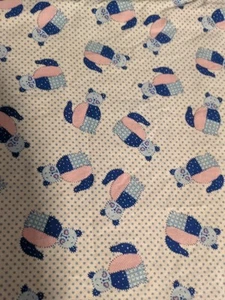 Patchwork Cat Cotton Fabric Pre Washed In Cold Water 1 Yard X 44" - Picture 1 of 1