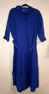 Monoprix Premium Leinen Maxikleid royalblau Größe Small S - Bild 1 von 7