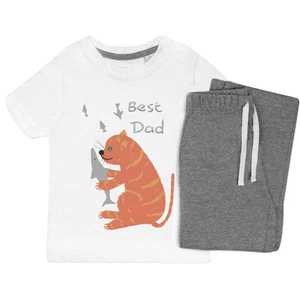 'Best Dad On Fathers Day' Kids Nightwear / Pyjama Set (KP047126) - Picture 1 of 10