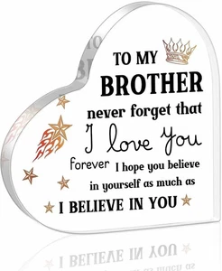 Heart Shaped Acrylic Heart To My Brother Inspirational Religious Plaque - Picture 1 of 5