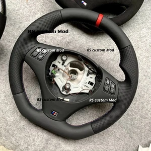 Customize Full Leather Steering Wheel for BMW 320i 325i 330i M3 E90 E92 E92 E93 - Picture 1 of 7