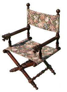 Victorian Armchair with carved dogs heads - Picture 1 of 6
